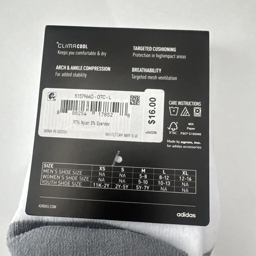 adidas Unisex Copa Zone Cushion 5 Over The Calf Soccer Socks WHITE